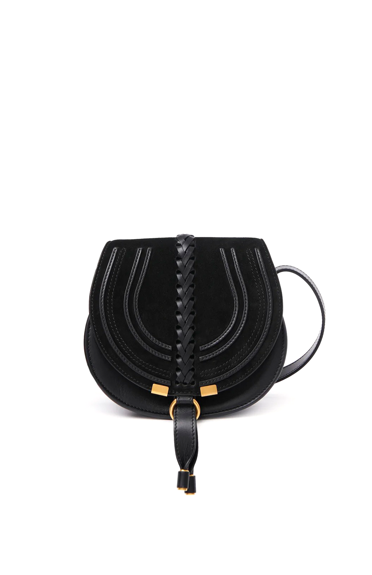 Chloé Women's Small Marcie Suede & Leather Saddle Bag - Black
