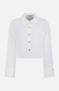 Finely Cropped Oversized Button Down Shirt (14693706793323)