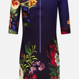 Delora Crewneck Floral Mini Dress