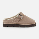 Shiny Detail & Shearling Lined Suede Slipper (14720164725099)