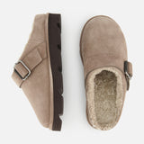 Shiny Detail & Shearling Lined Suede Slipper (14720164725099)