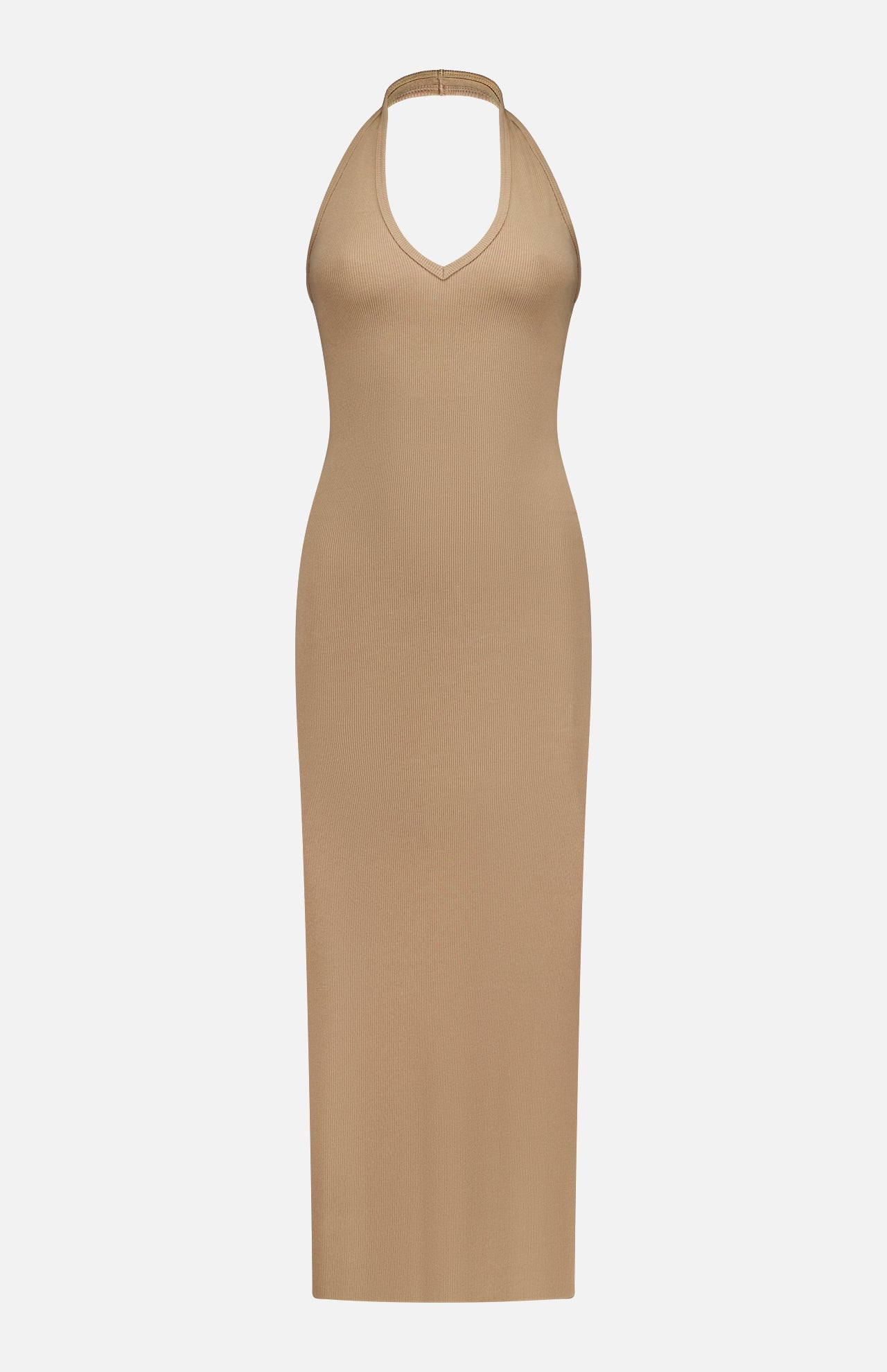 Slim Fit Halter Maxi Dress (14690370748779)