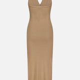 Slim Fit Halter Maxi Dress (14690370748779)