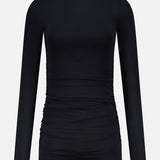 Long Sleeve Ruched Turtleneck Mini Dress (14730284990827)
