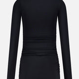 Long Sleeve Ruched Turtleneck Mini Dress (14730284990827)