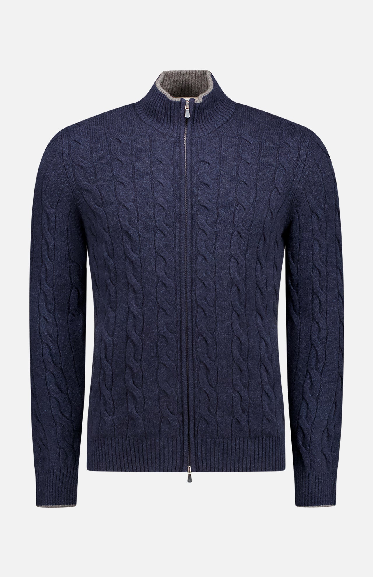 Mens cable knit full zip sweater sales