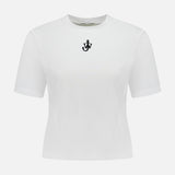Anchor Embroidery Panelled Cropped T-Shirt (14689852785003)