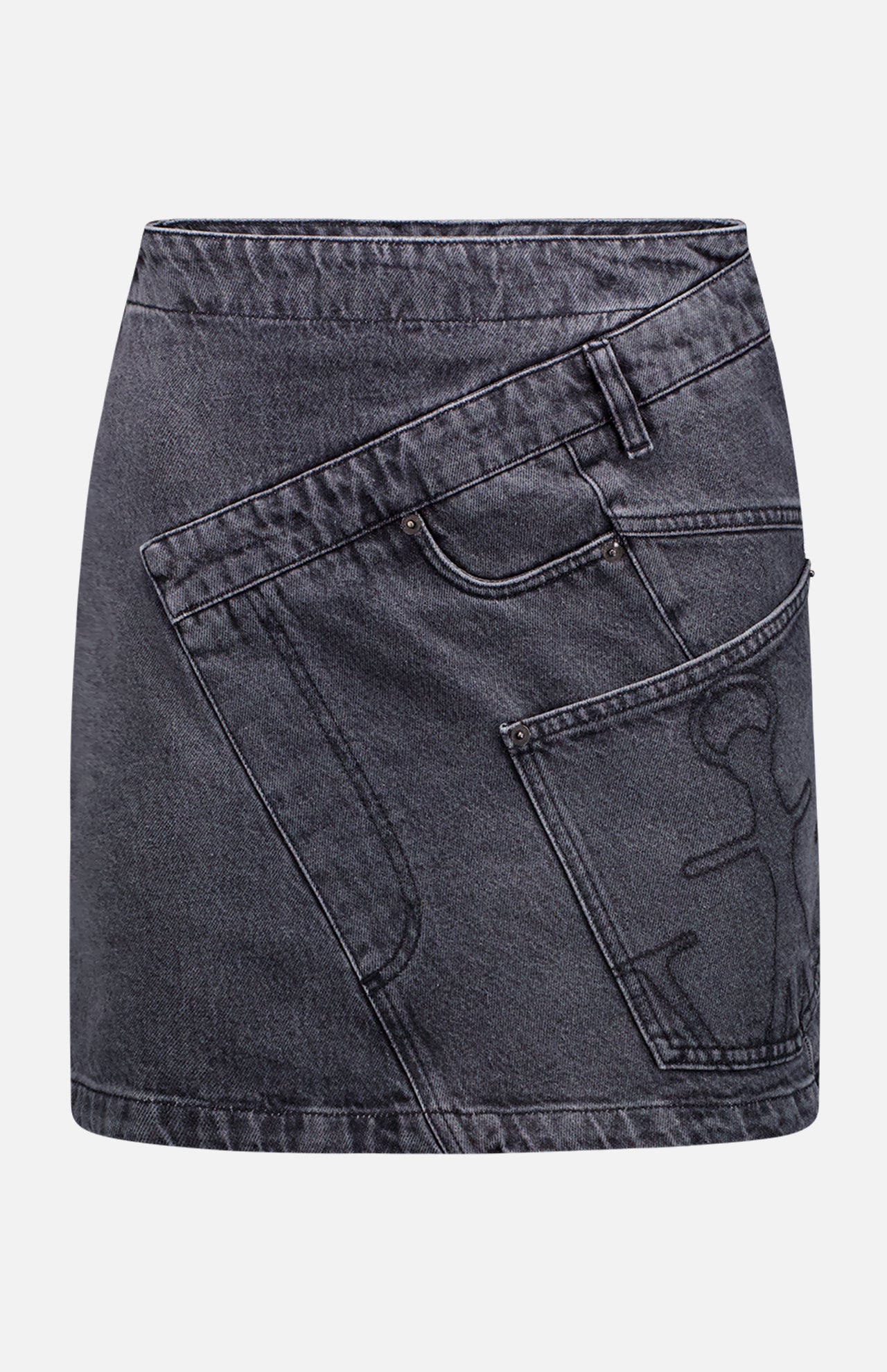 スカート J W ANDERSON DENIM MINISKIRT WITH TWISTED DESIGN Twisted denim miniskirt in blue - JW Anderson | Mytheresa