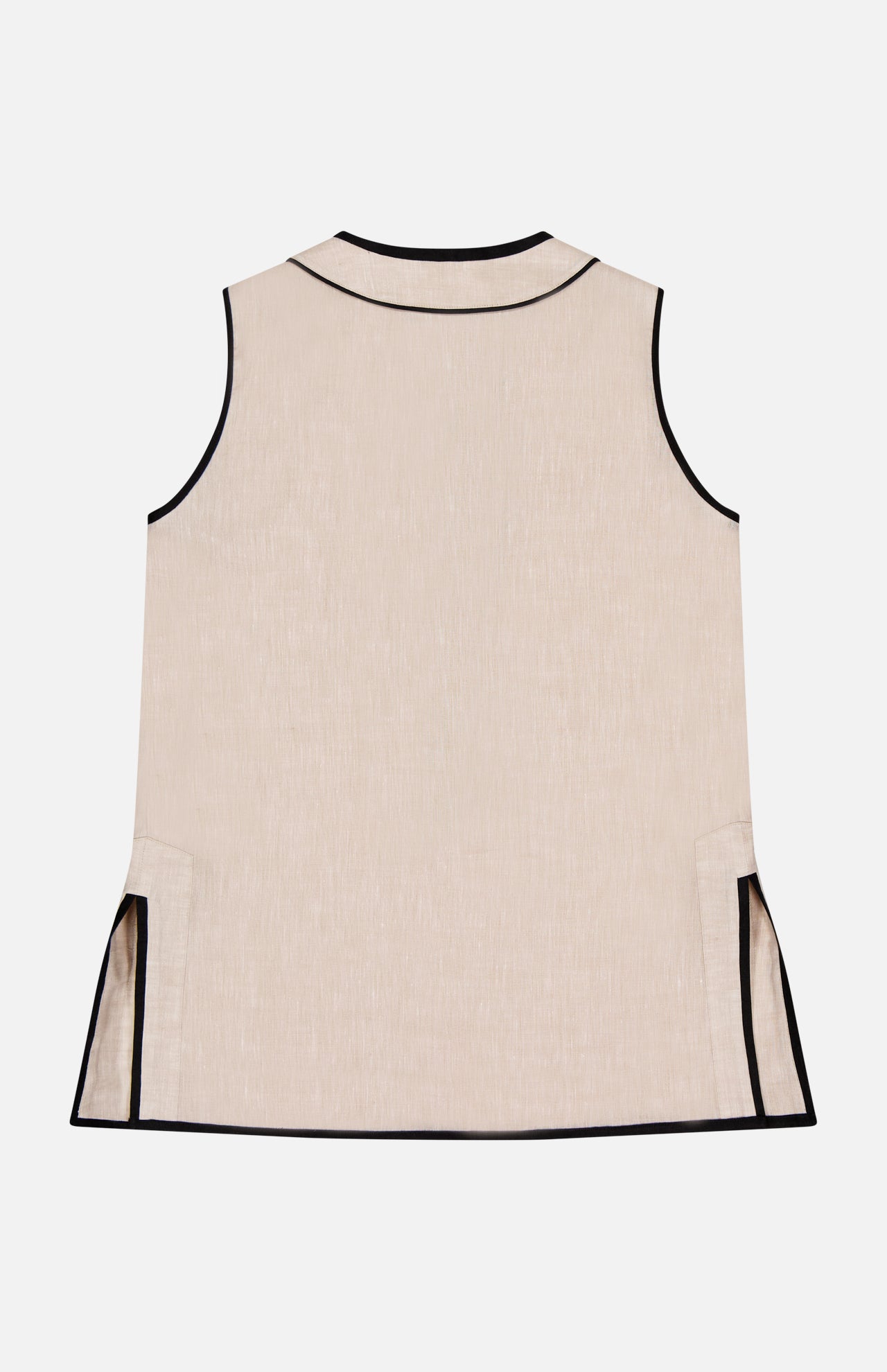 Notch Neckline Linen Shirt (14654377001323)