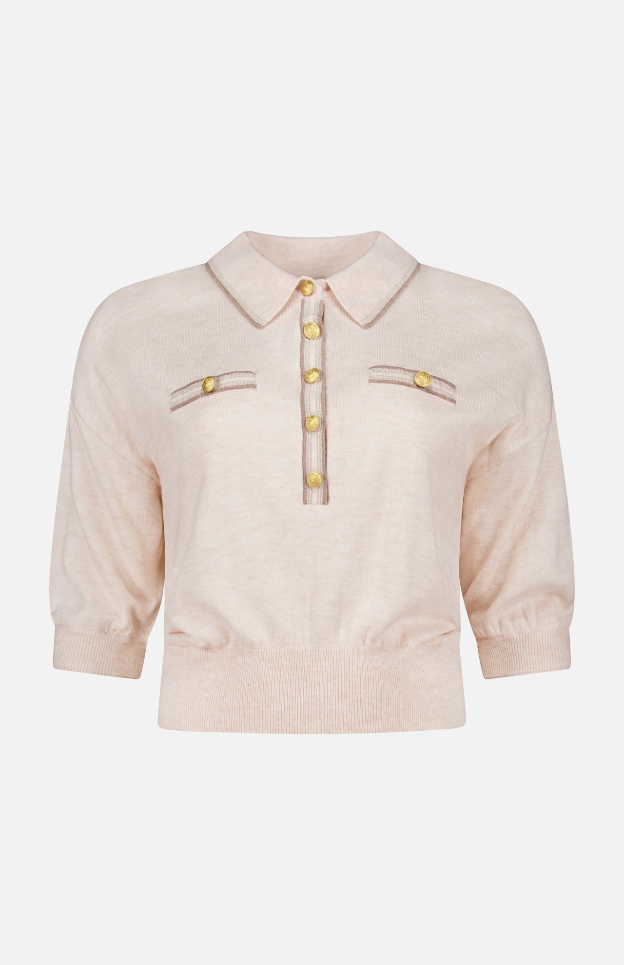 L'agence Women's Masaki Short Sleeve Collared Sweater | A.K.
