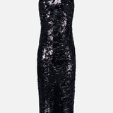 Lilith Sequin Poplin Collar Midi Dress