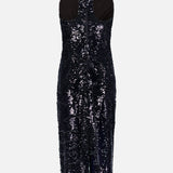 Lilith Sequin Poplin Collar Midi Dress