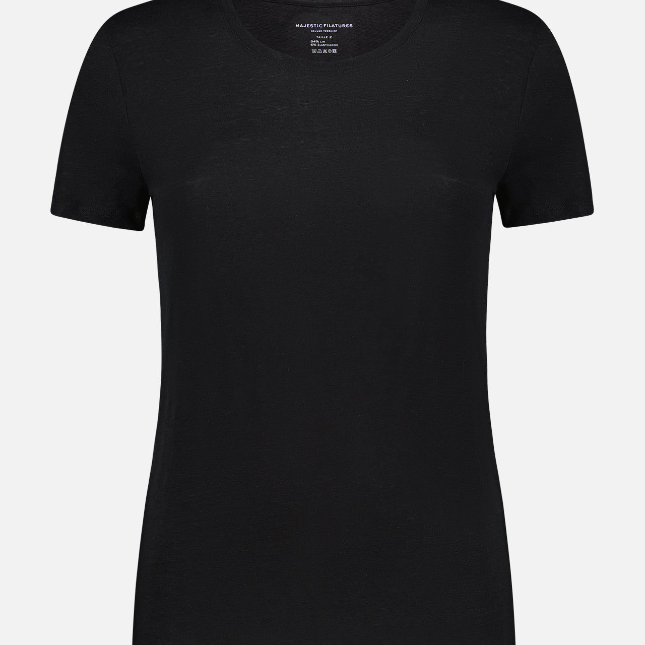 Stretch Linen Short Sleeve Crewneck T-Shirt (7200336183411)