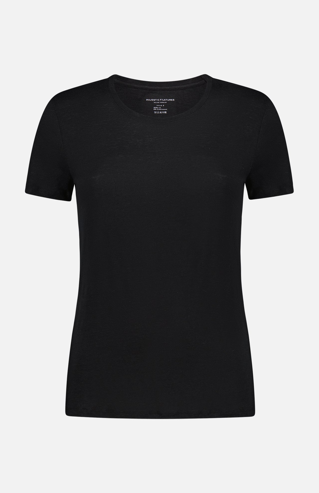 Stretch Linen Short Sleeve Crewneck T-Shirt (7200336183411)