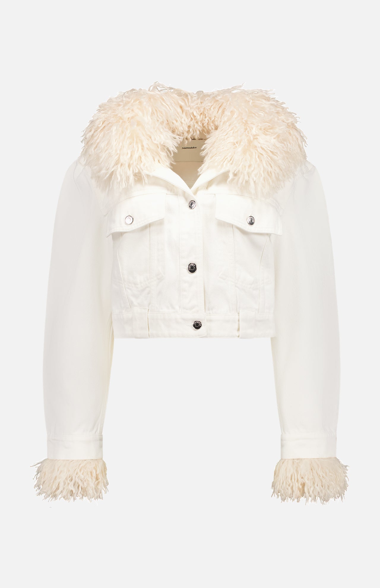 Off white cropped denim jacket top