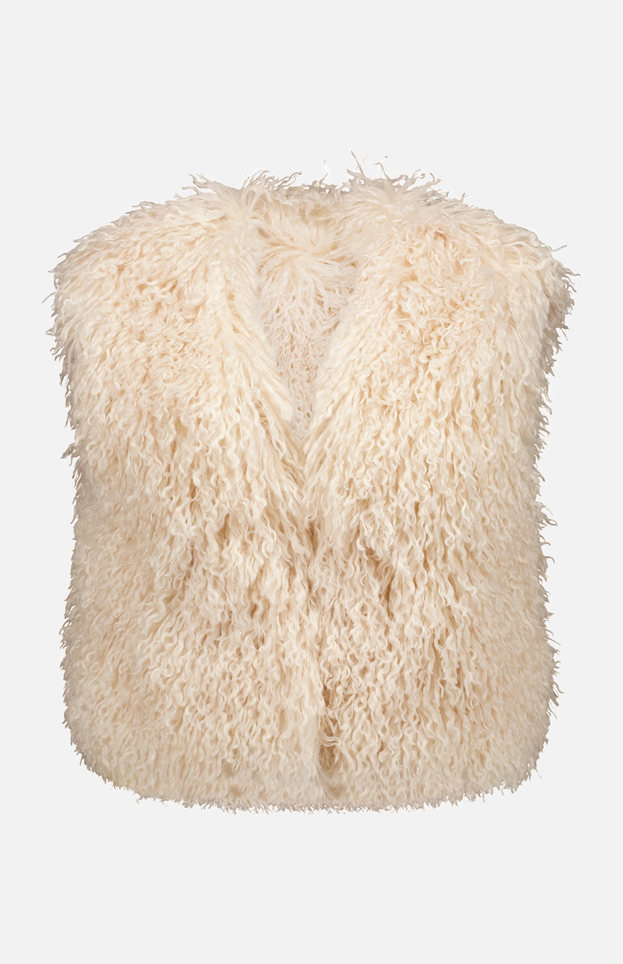 Off white faux fur vest top