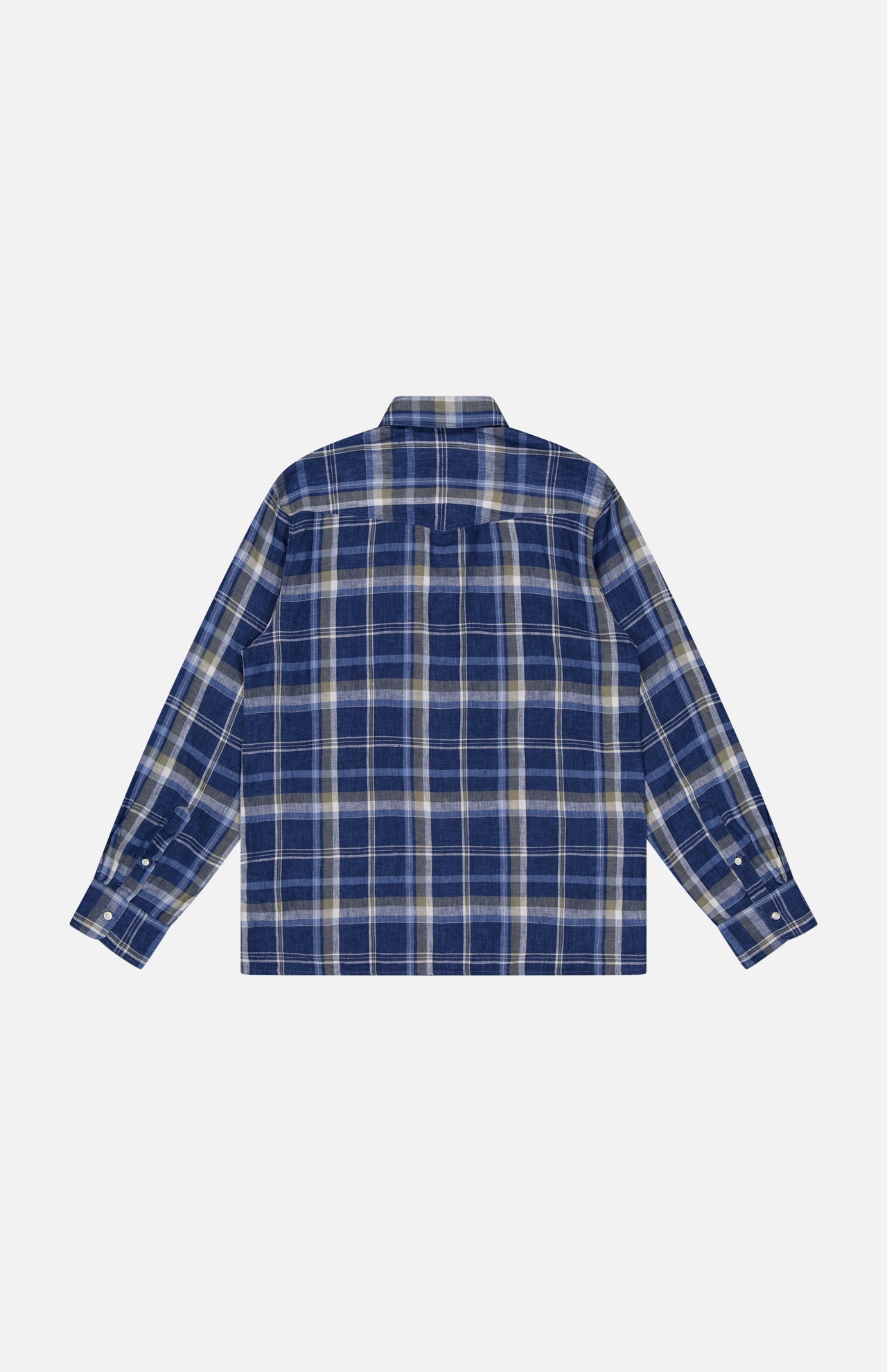 Arsene Light Linen Big Check Shirt (14644968456555)