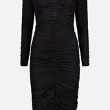 Hand-Beaded Stretch Tulle Midi Dress (7725243367539)