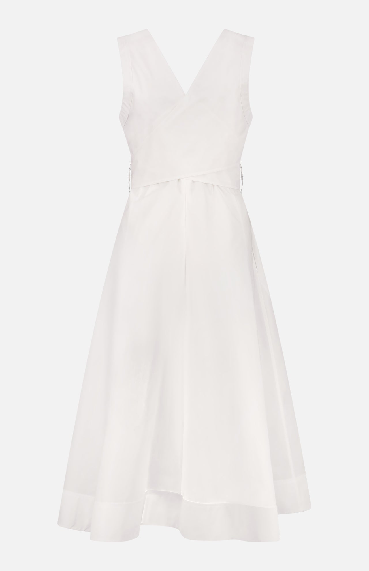 Sleeveless V-Neck Belted Midi Dress (14647604445547)