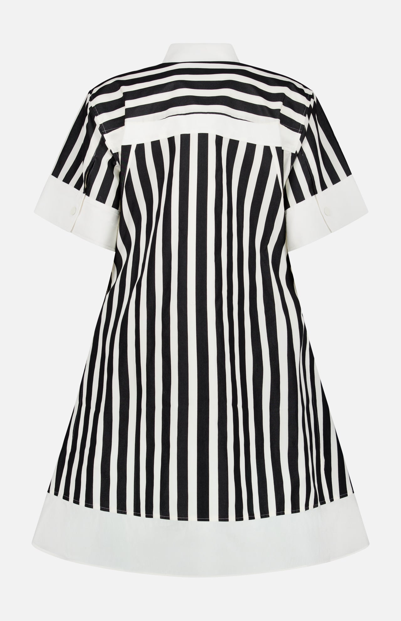 Striped Short Sleeve Shirt Dress (14681357812075)
