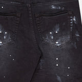 Black Resin Knee Slit Jean (7754066755699)