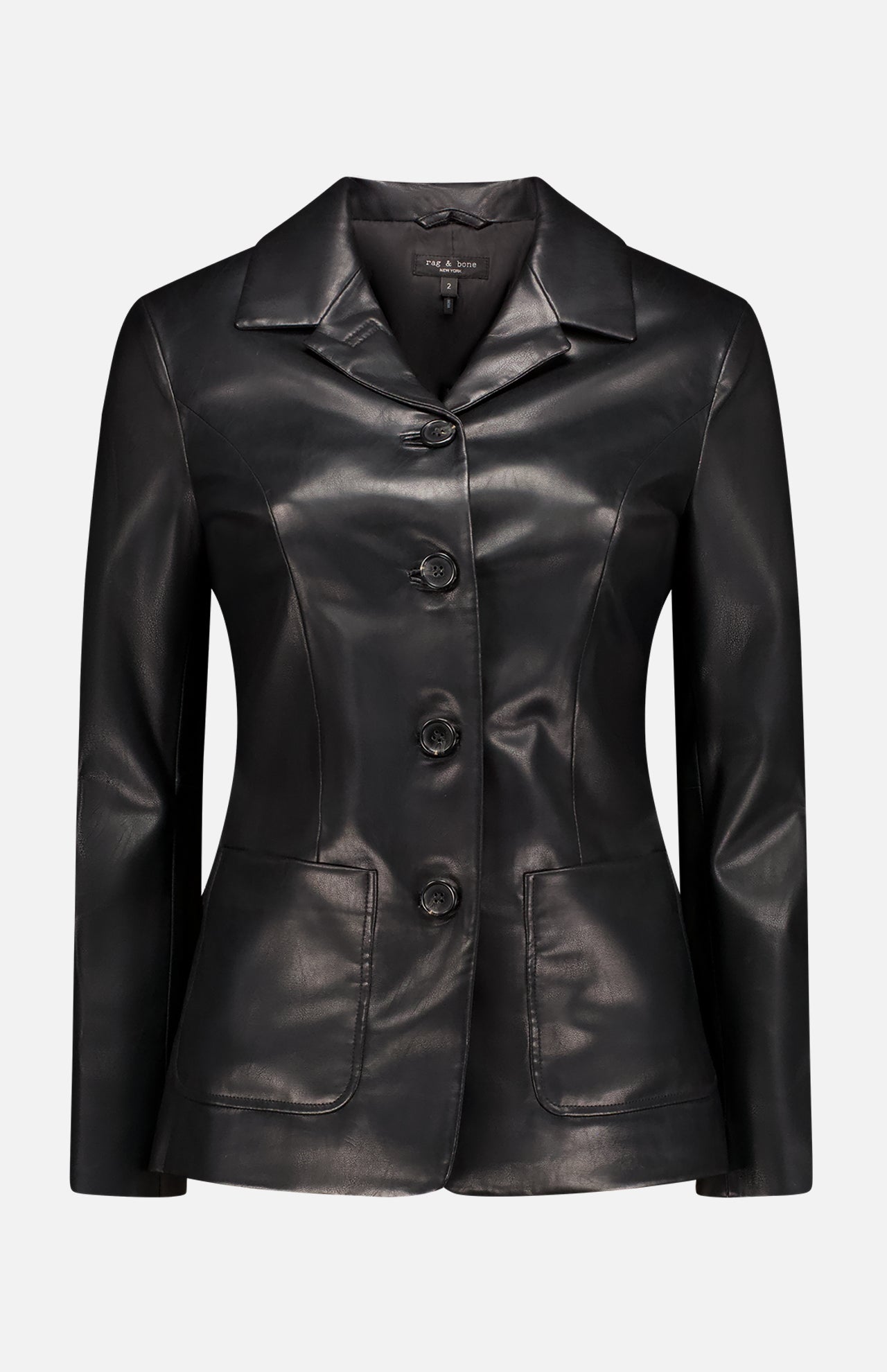 Womens faux leather jacket blazer top
