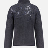 Ribbed Long Sleeve Funnel Neck Sweater