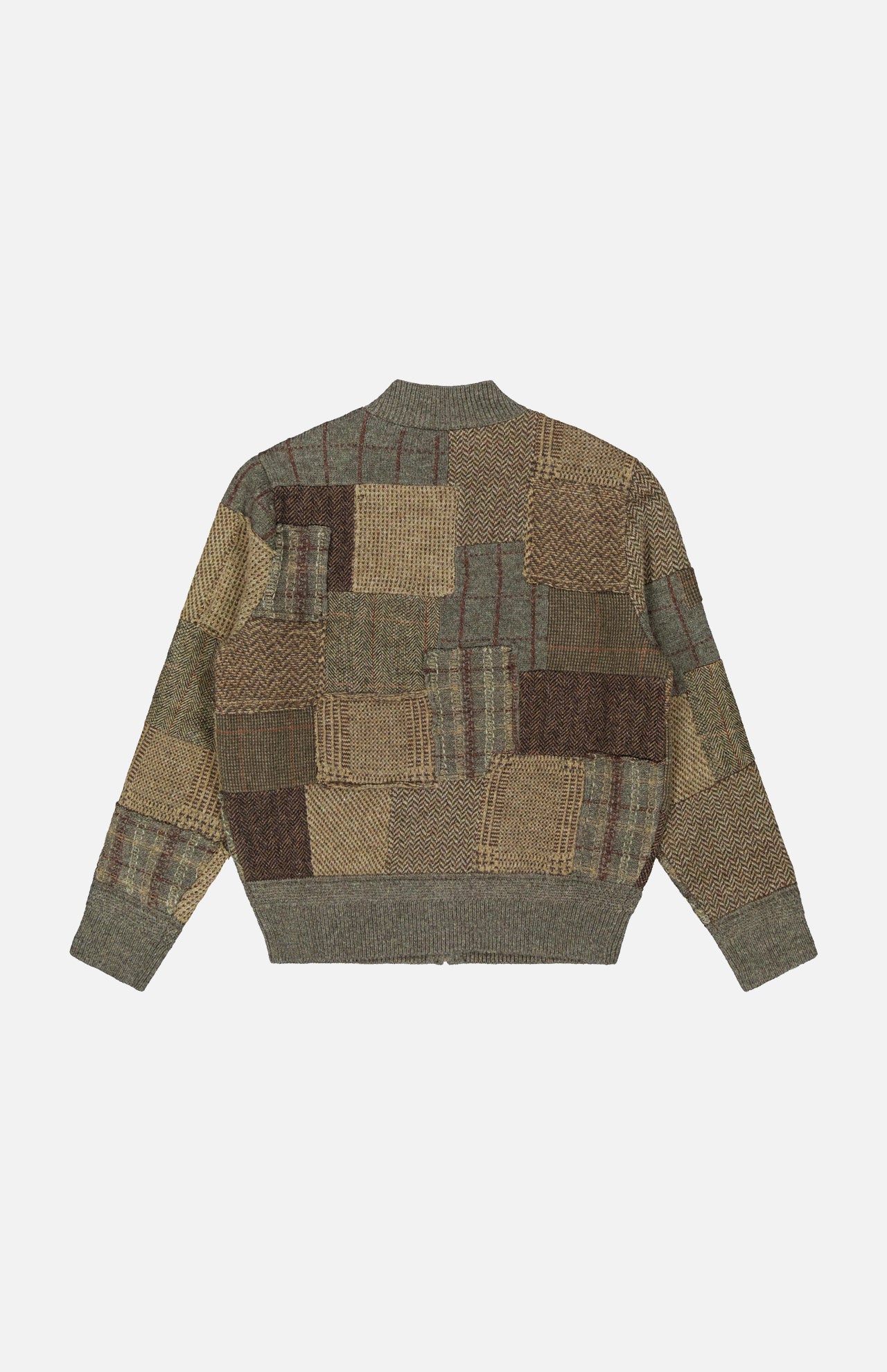 Patchwork Zip Cardigan Sweater (14710248046955)