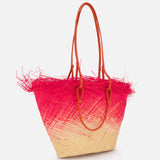 Medium Basket with Frayed Border Bag (14680747868523)