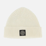 Rib Wool Contrast Logo Beanie