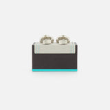 Bullseye Semi Precious Silver Cufflinks Set