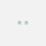 Halo Round Diamond Pattern Silver Cufflinks
