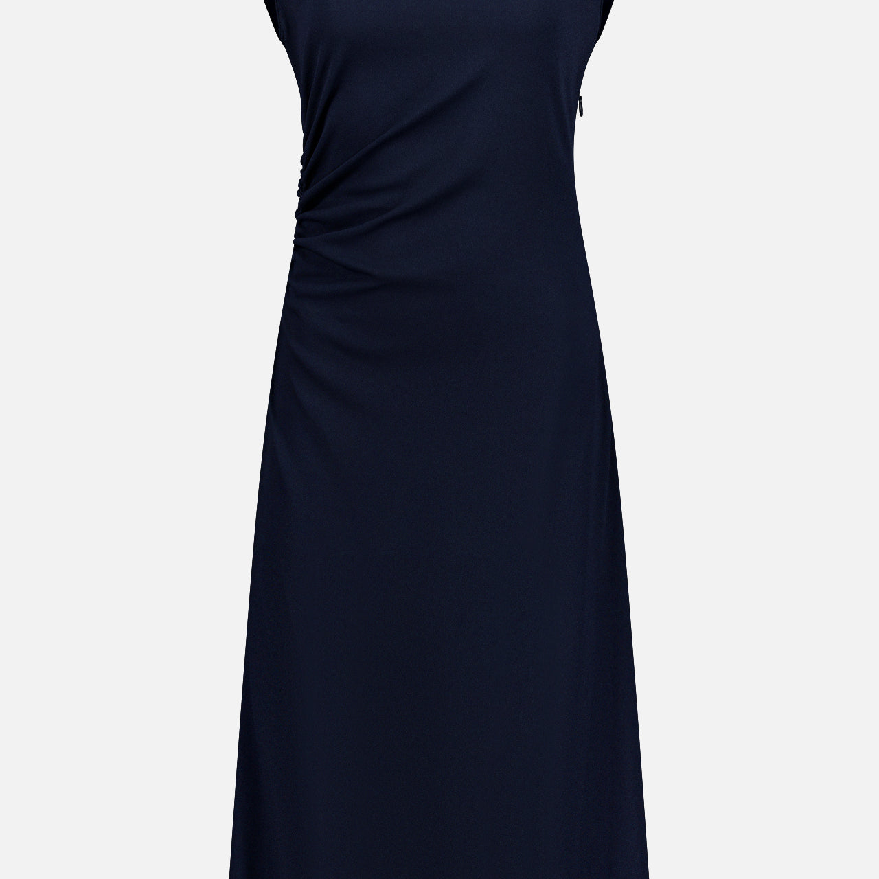 Boat Neck Drape Dress (14720200278379)