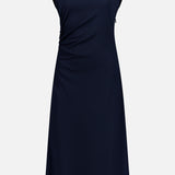 Boat Neck Drape Dress (14720200278379)