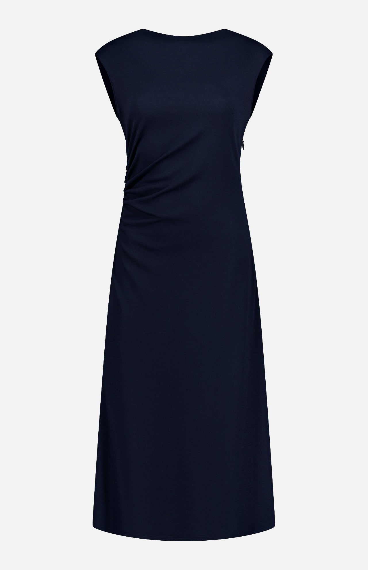 Boat Neck Drape Dress (14720200278379)