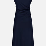 Boat Neck Drape Dress (14720200278379)