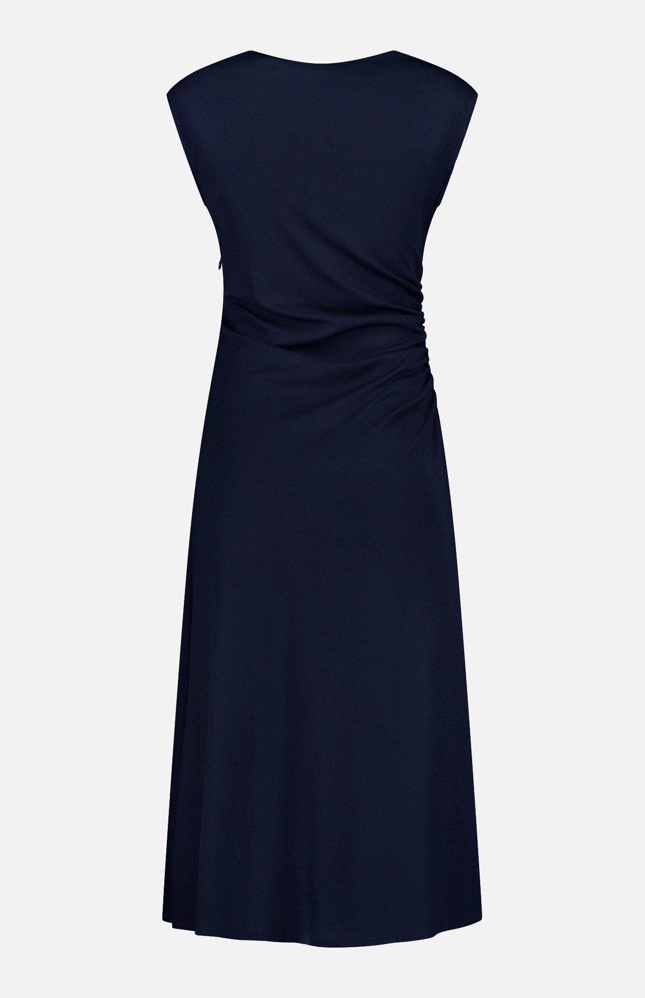 Boat Neck Drape Dress (14720200278379)