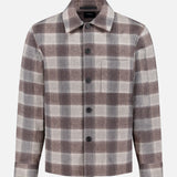 Checked Wool Blend Overshirt