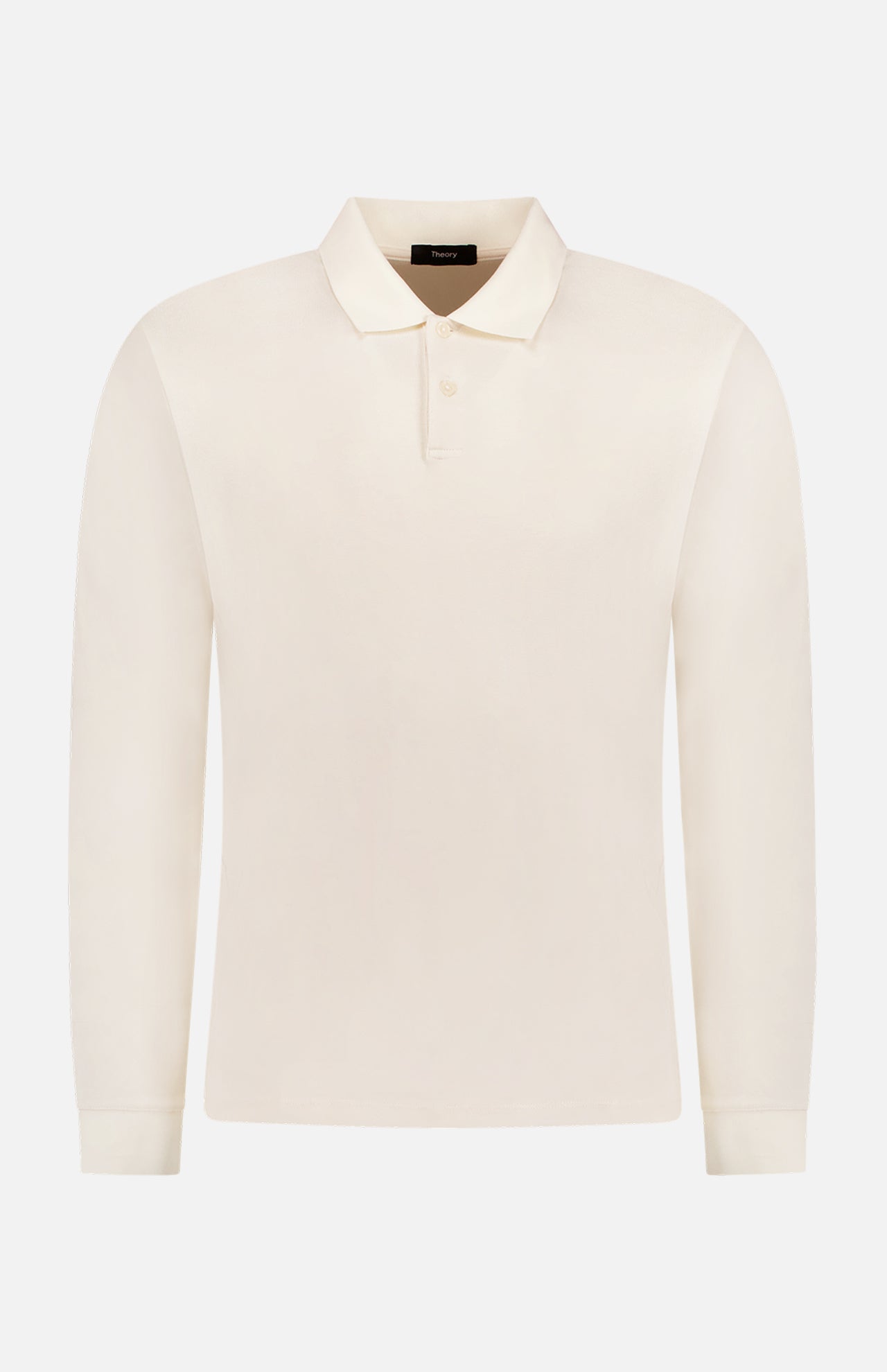 Cream long sleeve polo shirt outlet