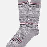 Merino Wool Fairisle Jacquard Mid Calf Socks (14696087880043)