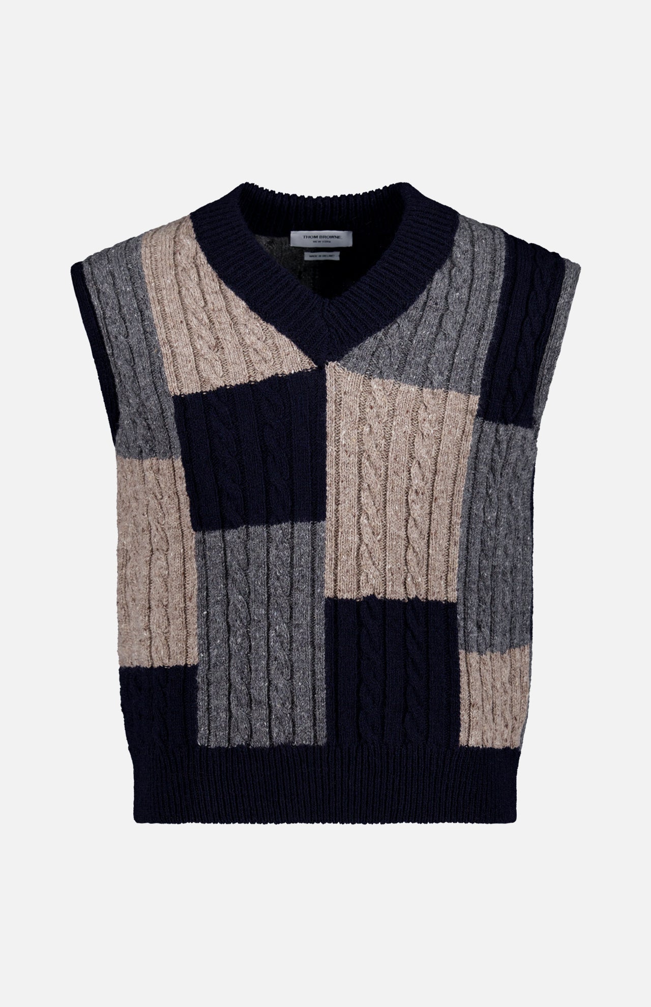 Patchwork Baby Cable V Neck Vest (14683784216939)
