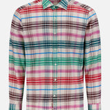 Cotton Tencel Multicolored Plaid Shirt