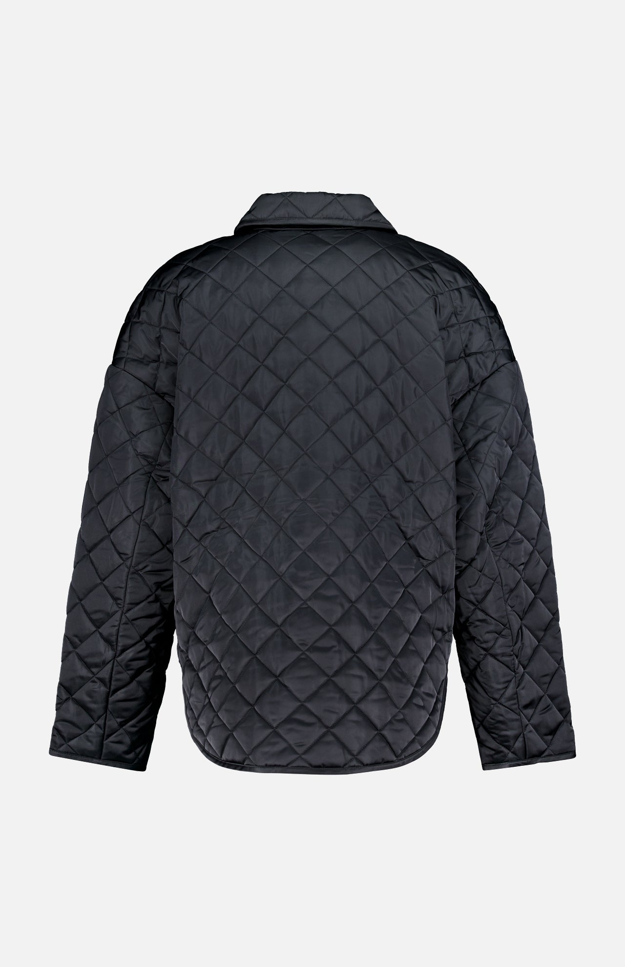Collared Quilted A-line Jacket (14725750292843)