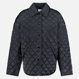 Collared Quilted A-line Jacket (14725750292843)