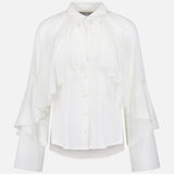 Demaris Stretch Silk Ruffle Blouse (14705844912491)