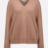 Cashmere Rib Trim V-Neck Sweater (7598130167923)