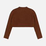 Cashmere Blend Cropped Ribbed Crewneck Sweater