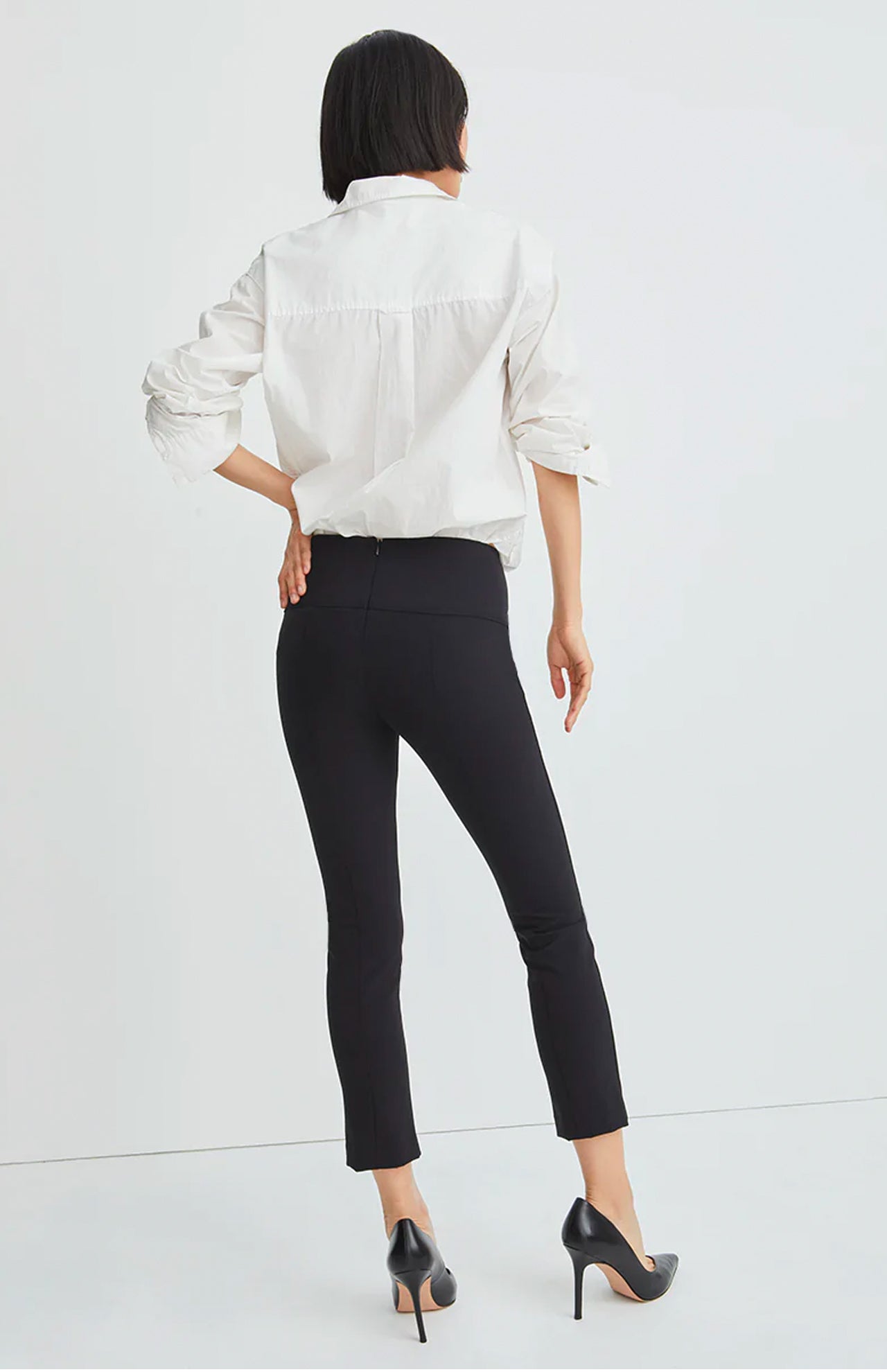 Veronica Beard Scuba Legging Black Back Model Image (7007039127667)