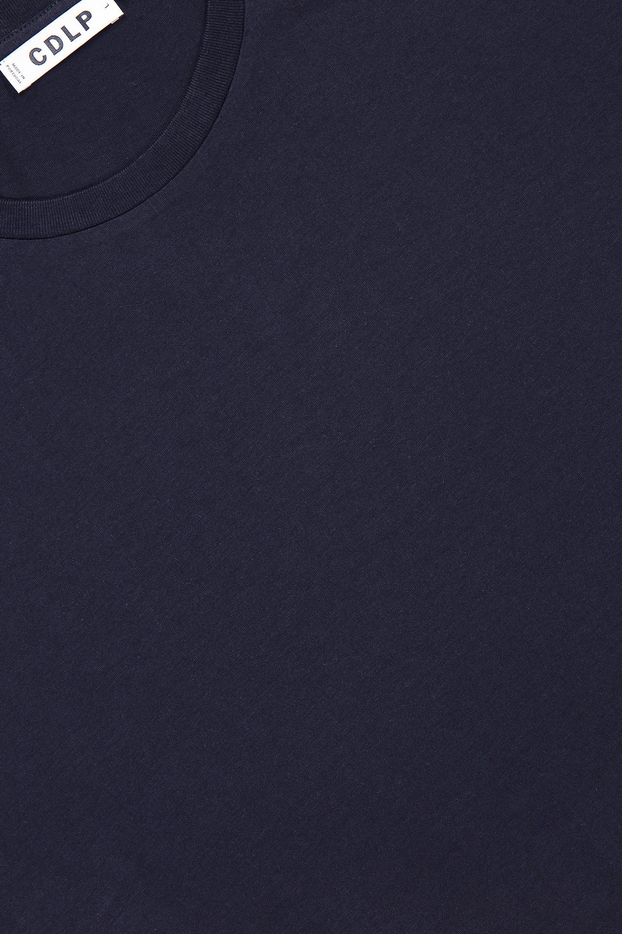 CDLP Crew Neck T-Shirt Navy Collar Detail Image (4672740687987)