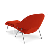 Knoll Womb Chair With Ottoman Designed By Eero Saarinen in Crimson Red - Back Image (6606269907059)